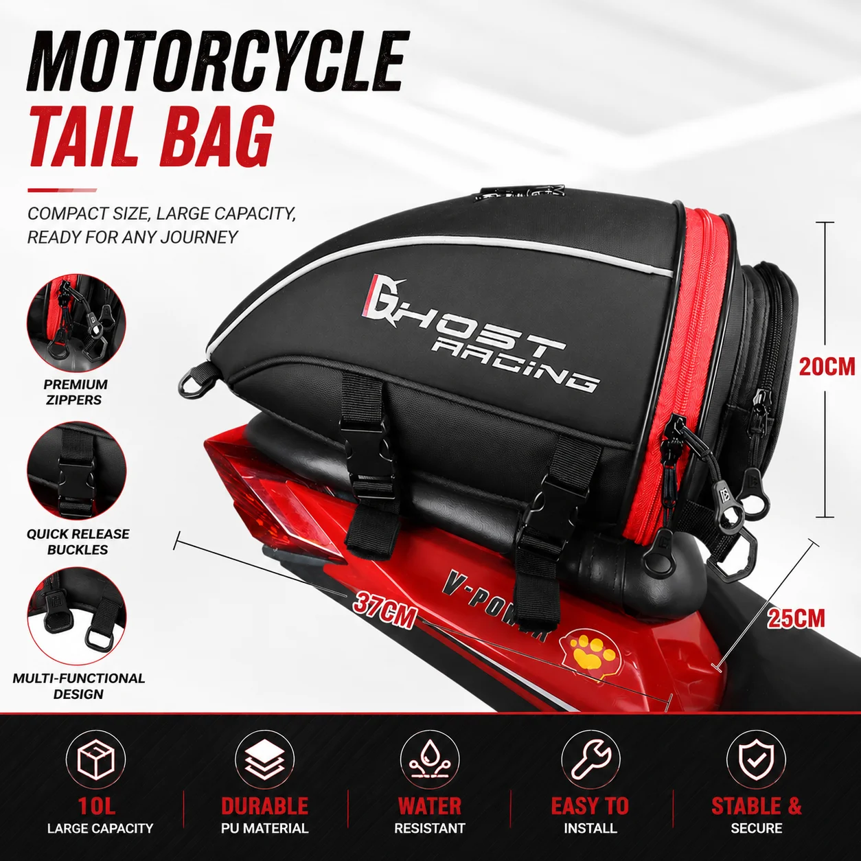 Motorcycle Tail Bag Rear Seat Storage Shoulder Sling Pack Waterproof Travel Riding Gear for Motorcycle Scooter Bike Outdoor
Motorcycle Tail Bag Rear Seat Storage Shoulder Sling Pack Waterproof Travel Riding Gear for Motorcycle Scooter Bike Outdoor