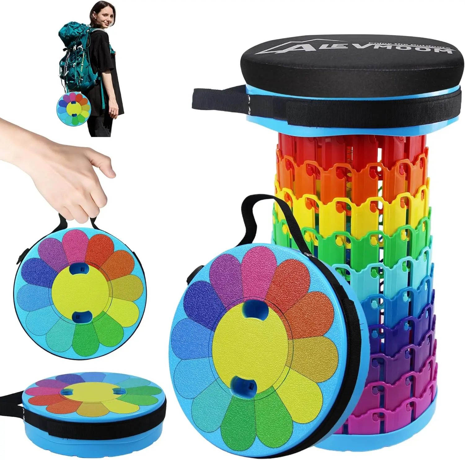 Adjustable Camping Stool, 18.1" H, 600LBs Capacity, Lightweight & Portable
Adjustable Camping Stool, 18.1" H, 600LBs Capacity, Lightweight & Portable