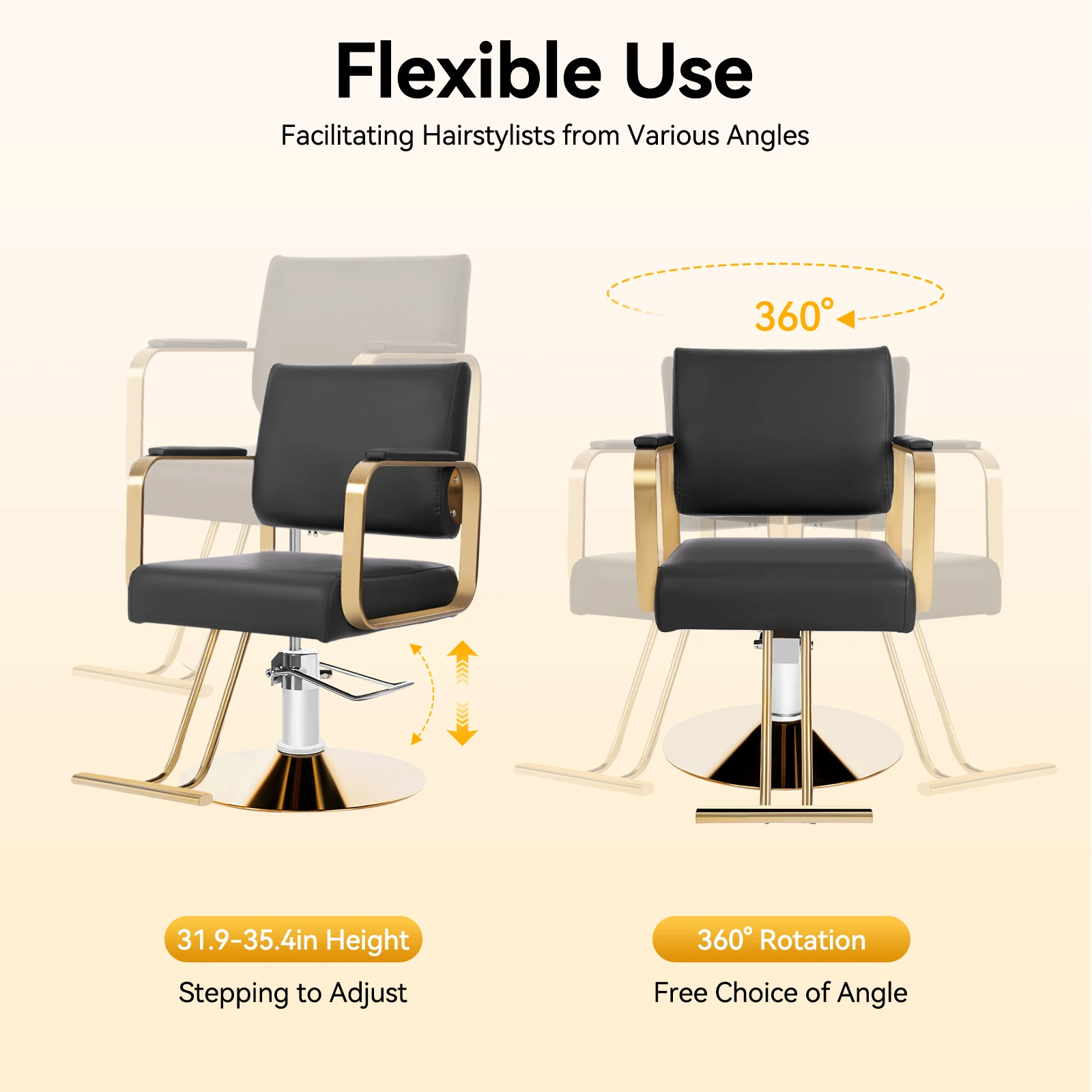 Salon Chair,Barber Chair with Hydraulic Height Adjustable & 360° Swivel,Black Hair Salon Styling Chairs for Hair Stylist for Hom
Salon Chair,Barber Chair with Hydraulic Height Adjustable & 360° Swivel,Black Hair Salon Styling Chairs for Hair Stylist for Hom