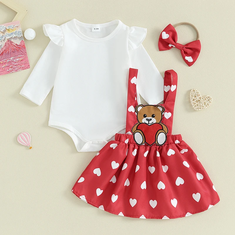 Infant Girl Valentine s Day Outfits Long Sleeve Romper with Heart Lace Suspender Skirt 2Pcs Fall Winter Outfits
Infant Girl Valentine s Day Outfits Long Sleeve Romper with Heart Lace Suspender Skirt 2Pcs Fall Winter Outfits