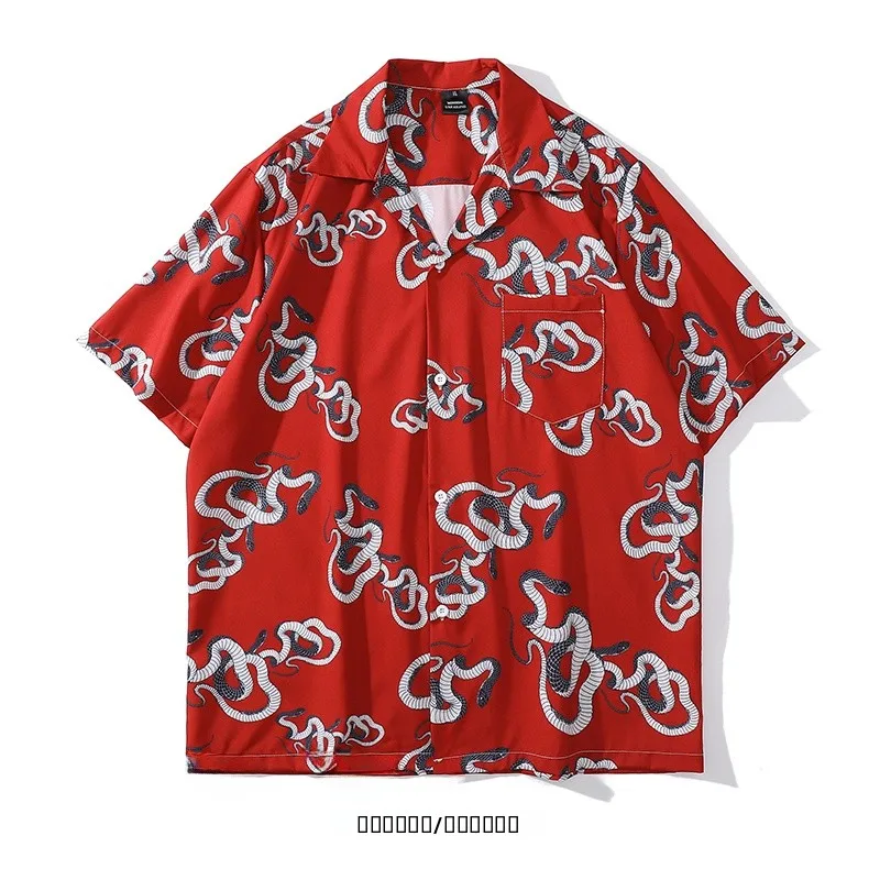 from Vintage Snake Print Short Sleeve Red Hawaiian Style Loose BF Shirt Summer Casual Unisex Sharp Collar Inner Wear
from Vintage Snake Print Short Sleeve Red Hawaiian Style Loose BF Shirt Summer Casual Unisex Sharp Collar Inner Wear