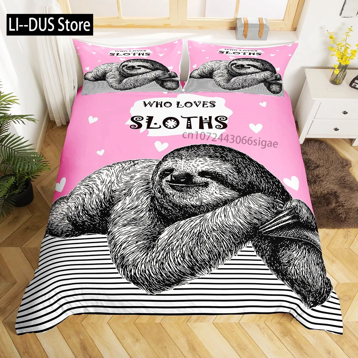 Cartoon Sloth Duvet Cover Bedding Set for Kid Girls Cute Animal Comforter Cover 1 Duvet Cover with 2 Pillowcases King Full Size
Cartoon Sloth Duvet Cover Bedding Set for Kid Girls Cute Animal Comforter Cover 1 Duvet Cover with 2 Pillowcases King Full Size