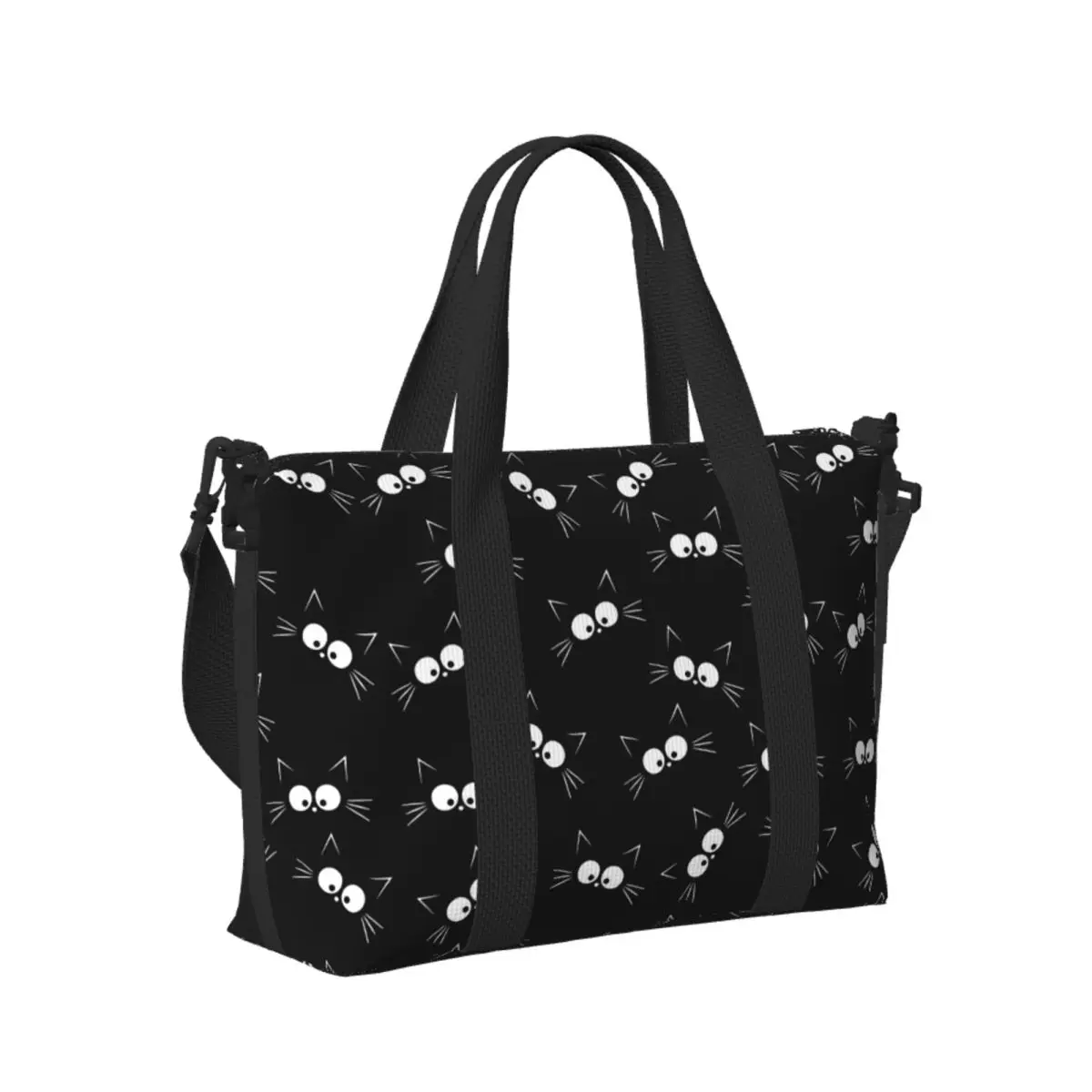 Custom Cute Black Cat Pattern Beach Travel Bag Large Capacity Tote Bags for Gym Sport Women Shopping Duffle Shoulder Bag
Custom Cute Black Cat Pattern Beach Travel Bag Large Capacity Tote Bags for Gym Sport Women Shopping Duffle Shoulder Bag
