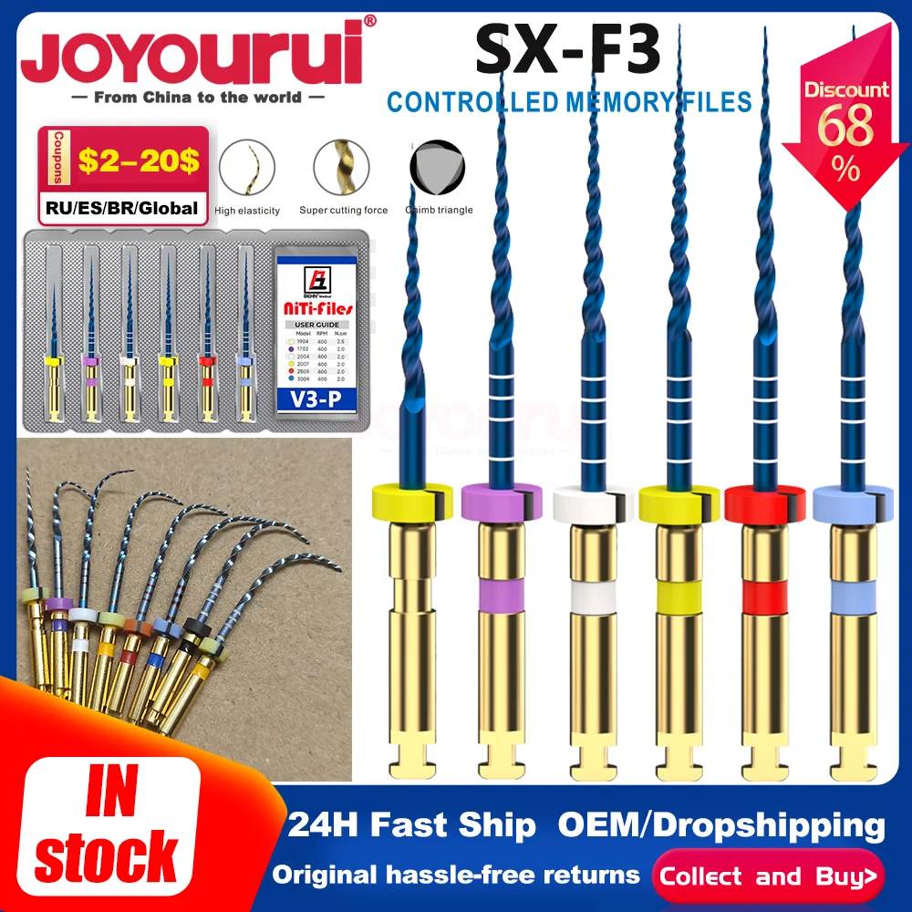 Набор из 6 шт. стоматологических суперфайлов Glod, роторные файлы 19мм/21мм/25мм/31мм, типы SX-F3, F4, F5, с нитиноловым наконечником, для корневых каналов, термоактивируемые, эндодонтические
Набор из 6 шт. стоматологических суперфайлов Glod, роторные файлы 19мм/21мм/25мм/31мм, типы SX-F3, F4, F5, с нитиноловым наконечником, для корневых каналов, термоактивируемые, эндодонтические