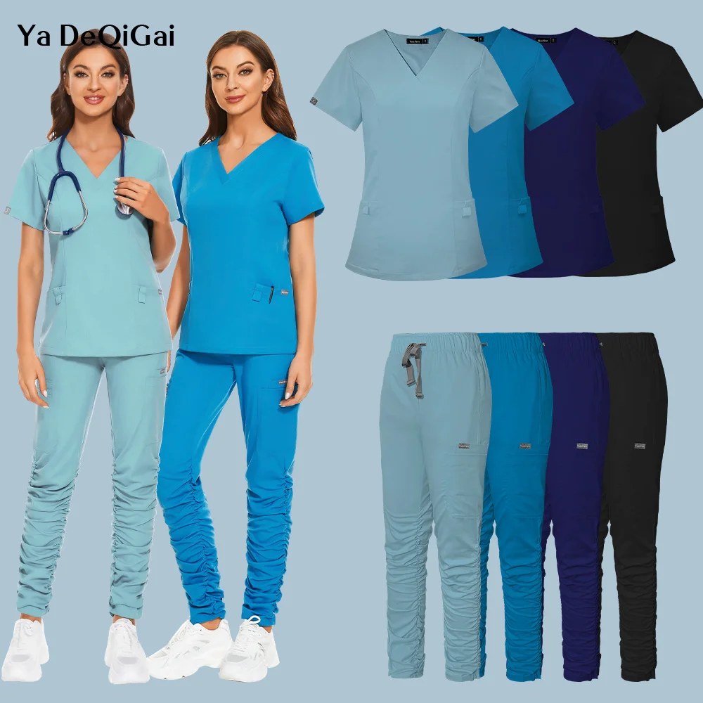 Wholesale Solid Color Surgical Gown Pocket V-neck For Women Fashion Scrub Suits Hospital Doctor Uniform Scrubs Set
Wholesale Solid Color Surgical Gown Pocket V-neck For Women Fashion Scrub Suits Hospital Doctor Uniform Scrubs Set