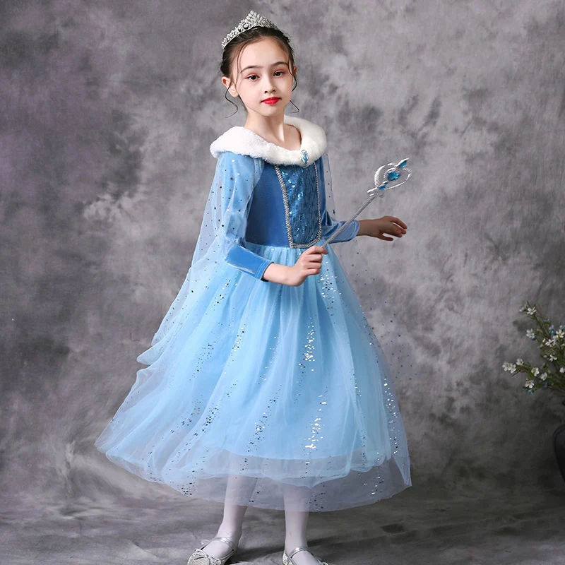 Kids Queen Princess Dress Winter Blue Party Costume For Girls With Capes Snowflake Print Birthday Performance Children Clothing
Kids Queen Princess Dress Winter Blue Party Costume For Girls With Capes Snowflake Print Birthday Performance Children Clothing