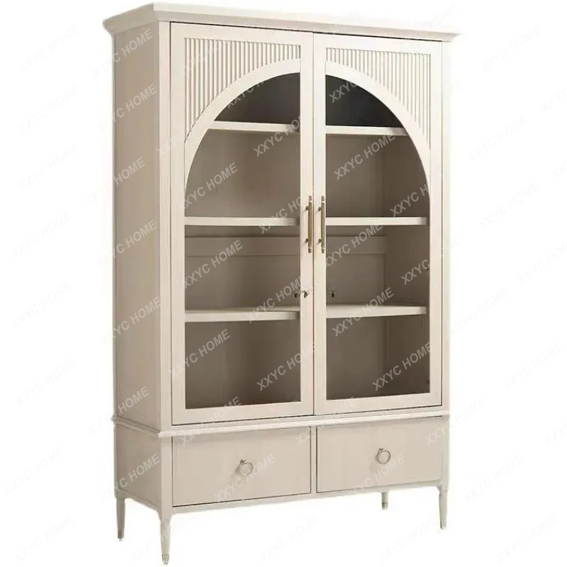 retro solid wood bookcase living room wall locker simple storage cabinet
retro solid wood bookcase living room wall locker simple storage cabinet