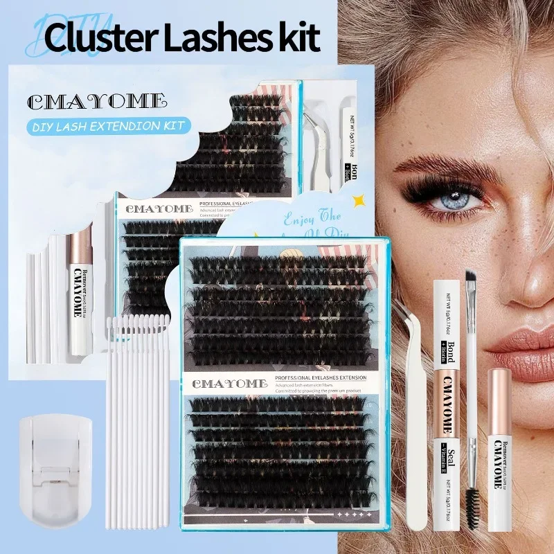 DIY Mixed Lashes Extension Kits Single Individual Colorful Volumized Eyelash Set with Bond and Seal Glue for Holiday Gift Makeup
DIY Mixed Lashes Extension Kits Single Individual Colorful Volumized Eyelash Set with Bond and Seal Glue for Holiday Gift Makeup