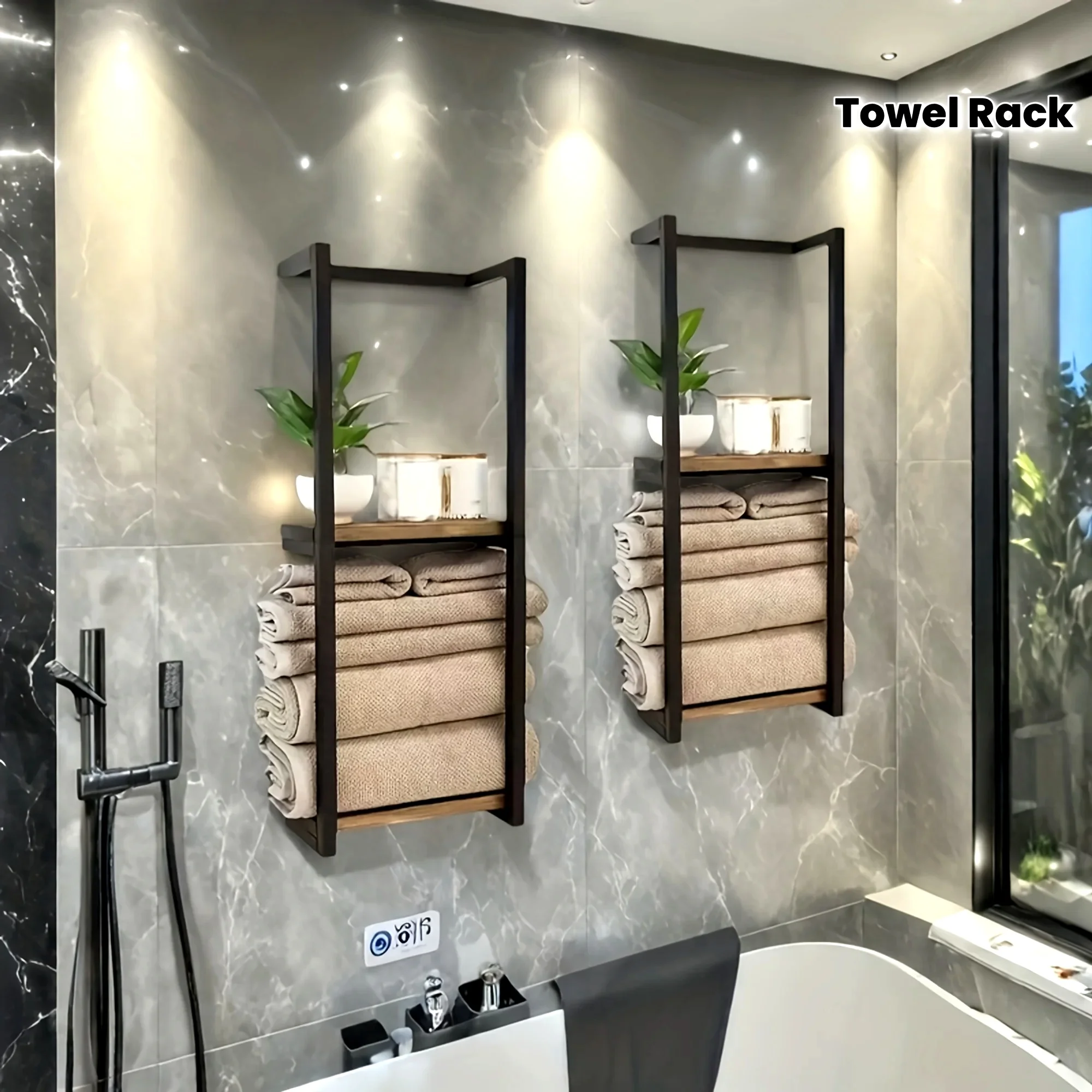 2-layer carbon steel wall-mounted towel rack, French country style bathroom storage rack, no electricity, durable carbon steel m
2-layer carbon steel wall-mounted towel rack, French country style bathroom storage rack, no electricity, durable carbon steel m
