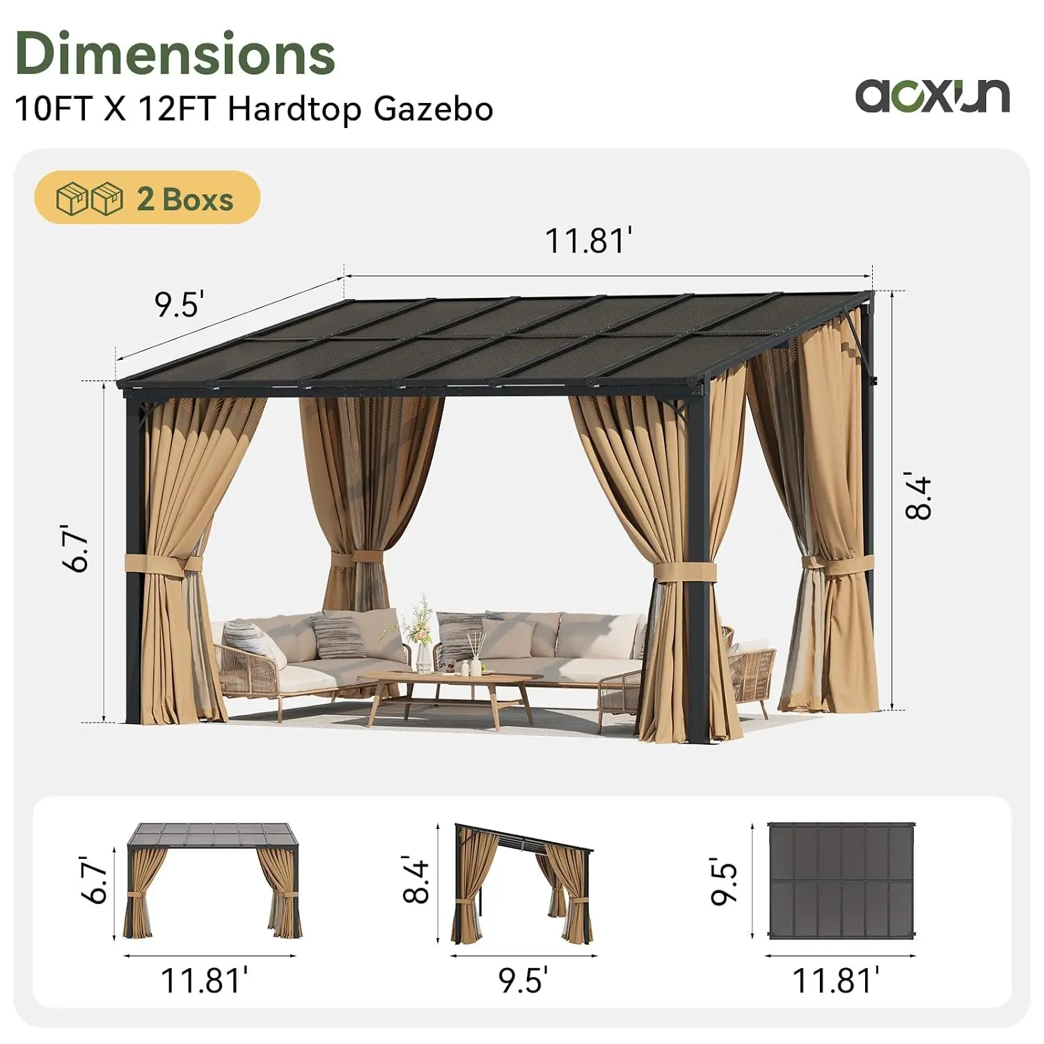 10x12ft Aluminum Lean-to Gazebo, Mosquito Net, Curtains & Polycarbonate Panel for Patio, Custom
10x12ft Aluminum Lean-to Gazebo, Mosquito Net, Curtains & Polycarbonate Panel for Patio, Custom