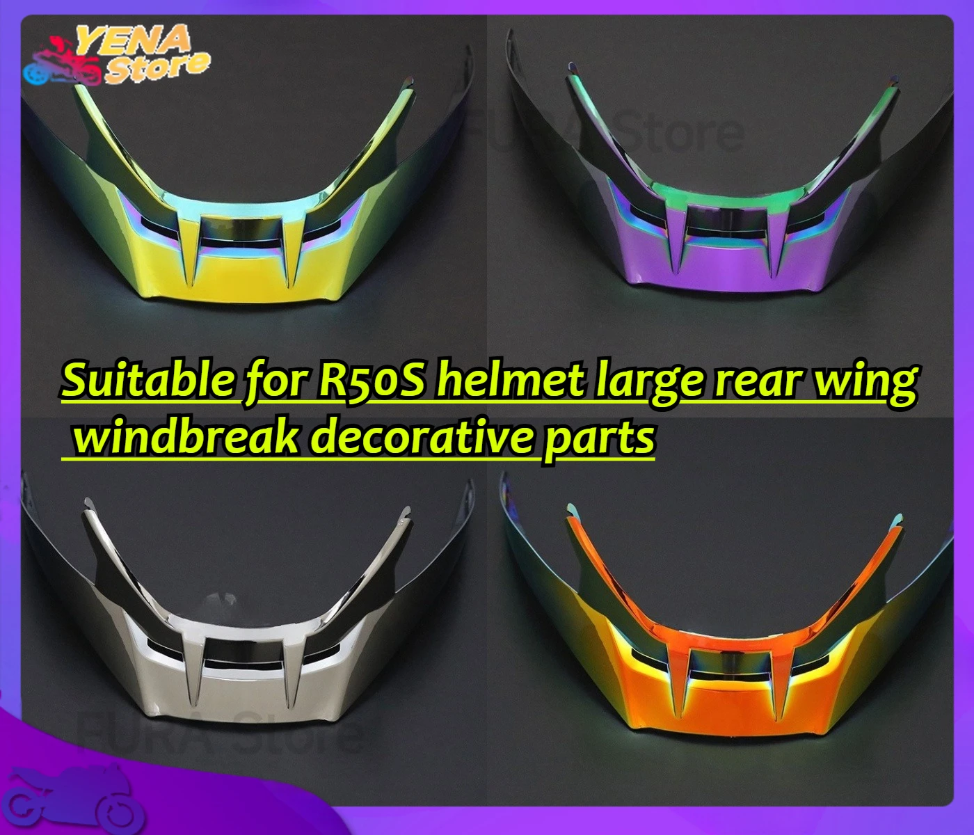 Suitable for R50S helmet large rear wing windbreak decorative parts, off-road motorcycle racing
Suitable for R50S helmet large rear wing windbreak decorative parts, off-road motorcycle racing