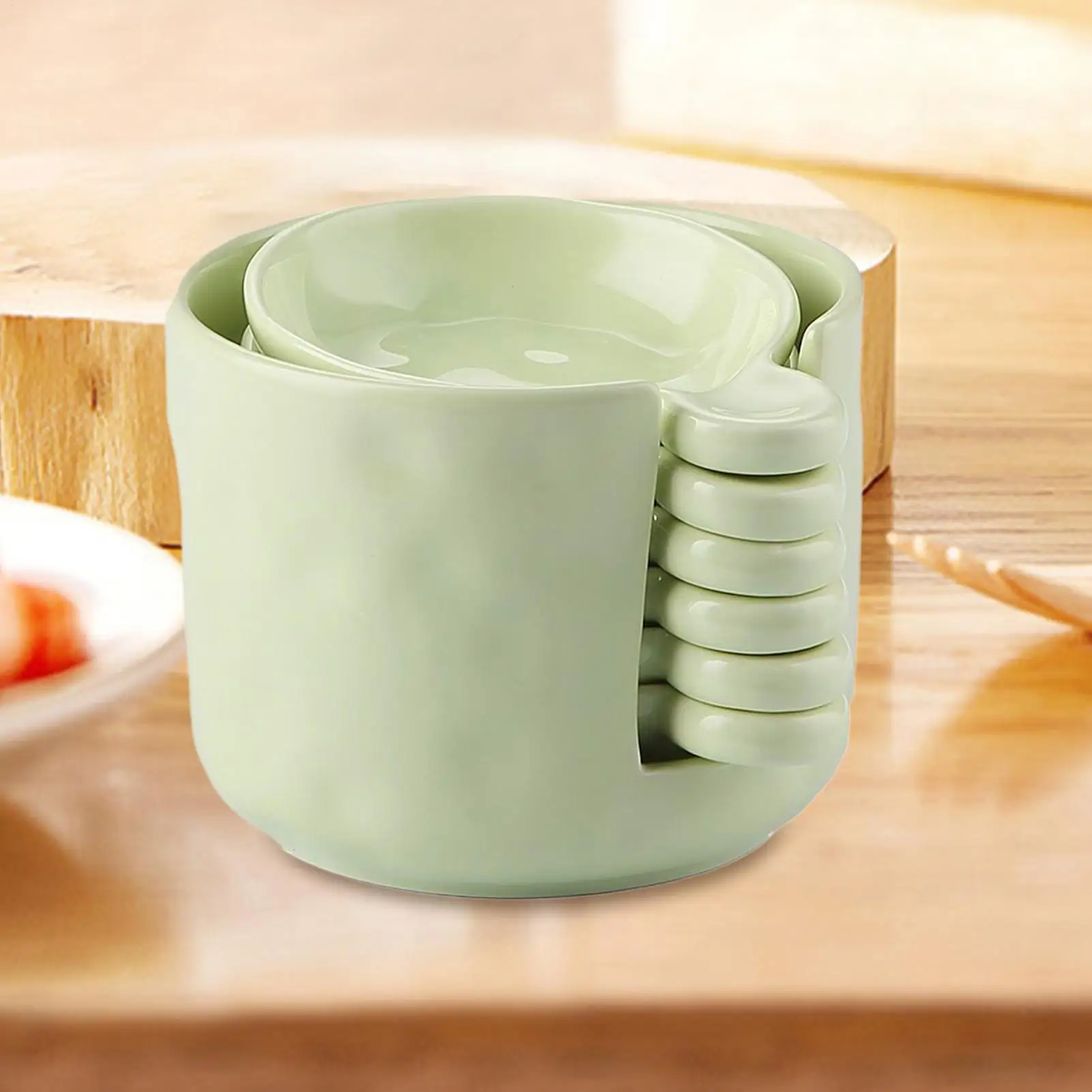 Dipping Sauce Plate and Holder Set Ceramic dipping sauce bowl Mini appetizer plate Kitchen condiment plate Kitchen Supplies 
Dipping Sauce Plate and Holder Set Ceramic dipping sauce bowl Mini appetizer plate Kitchen condiment plate Kitchen Supplies