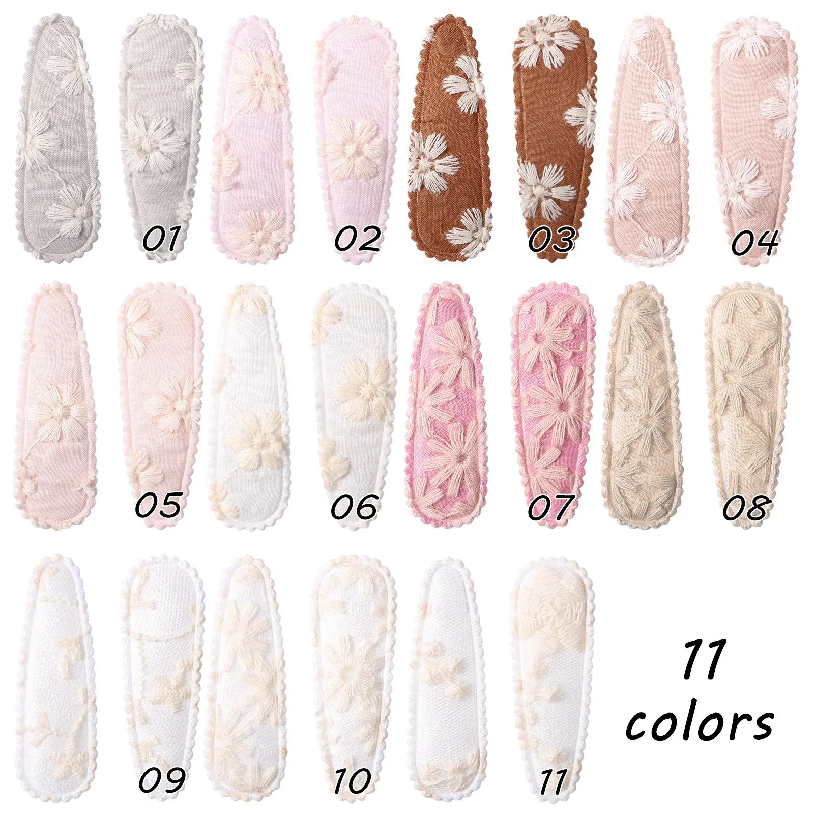100 PCS/Lot, 2.2" Baby Snap Clips Flower Embroidery BB Hair Barrettes Kids Girls Hairpins
100 PCS/Lot, 2.2" Baby Snap Clips Flower Embroidery BB Hair Barrettes Kids Girls Hairpins