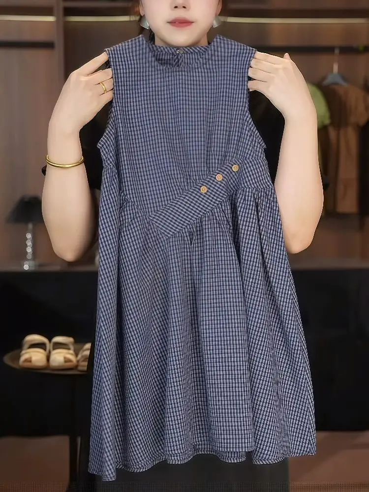 Girls Summer Plaid Vest Dress Comfortable Casual Princess Skirt Korean Style Cotton round Neck Sleeveless Dress for Kids
Girls Summer Plaid Vest Dress Comfortable Casual Princess Skirt Korean Style Cotton round Neck Sleeveless Dress for Kids
