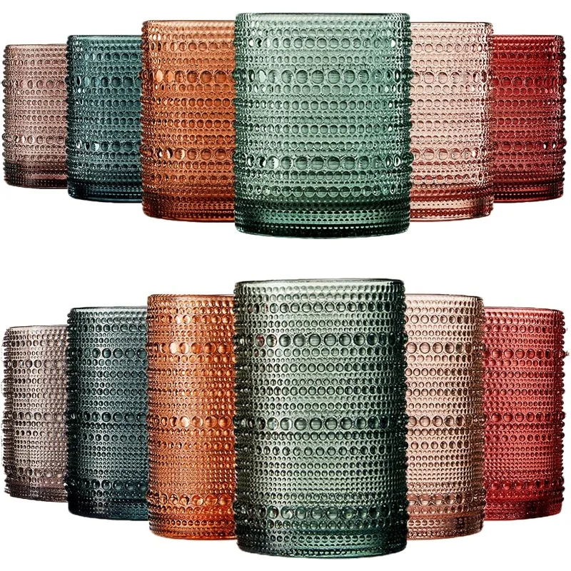 Hobnail Beaded Highball Drinking Tumbler Glasses | Set of 12 | Color, Vintage Bubble Design Whiskey Glassware, Old-Fashioned
Hobnail Beaded Highball Drinking Tumbler Glasses | Set of 12 | Color, Vintage Bubble Design Whiskey Glassware, Old-Fashioned