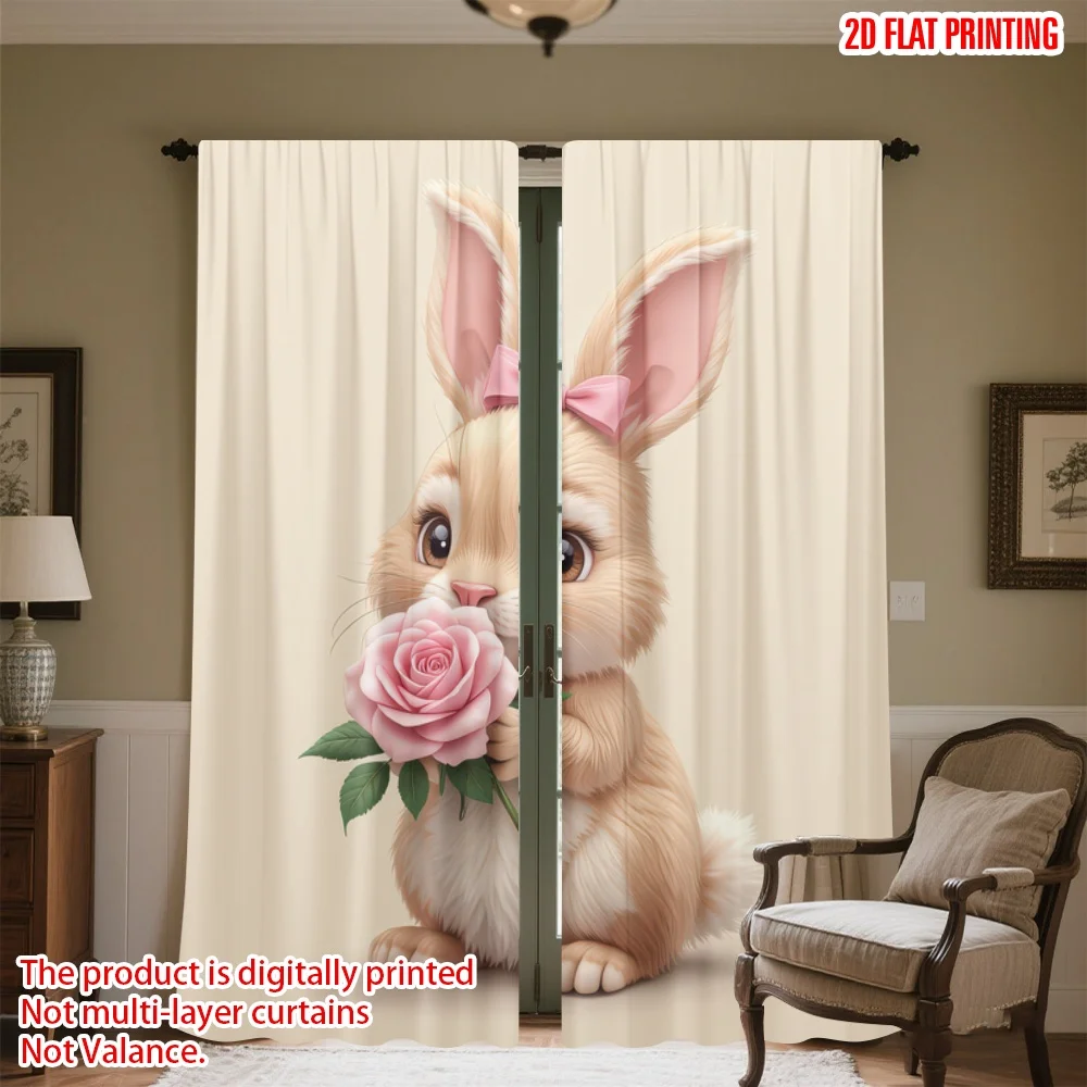 2D flat printing 2pcs Window Curtains Easter Bunny with Rose Digital Printed Polyester Drapes Birthday Party for living room
2D flat printing 2pcs Window Curtains Easter Bunny with Rose Digital Printed Polyester Drapes Birthday Party for living room