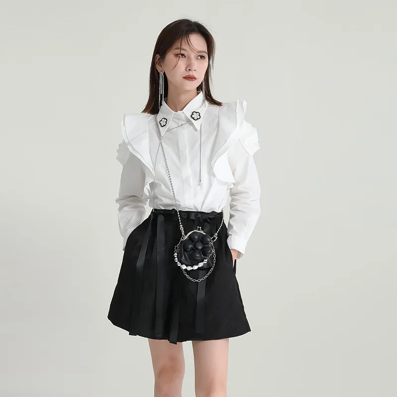 2024 autumn clothes new chic top slim-fit show thin color contrast lotus edge stitching three-dimensional flower shirt
2024 autumn clothes new chic top slim-fit show thin color contrast lotus edge stitching three-dimensional flower shirt