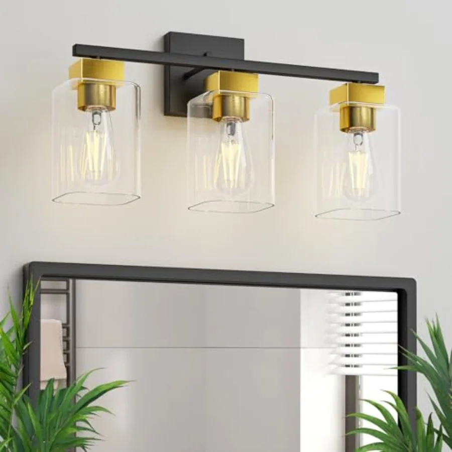 Bathroom Vanity Light, Vanity ing fixtures Over Mirror, Square Design and UL Certification, Wall Sconces with Clear Glass Shade
Bathroom Vanity Light, Vanity ing fixtures Over Mirror, Square Design and UL Certification, Wall Sconces with Clear Glass Shade