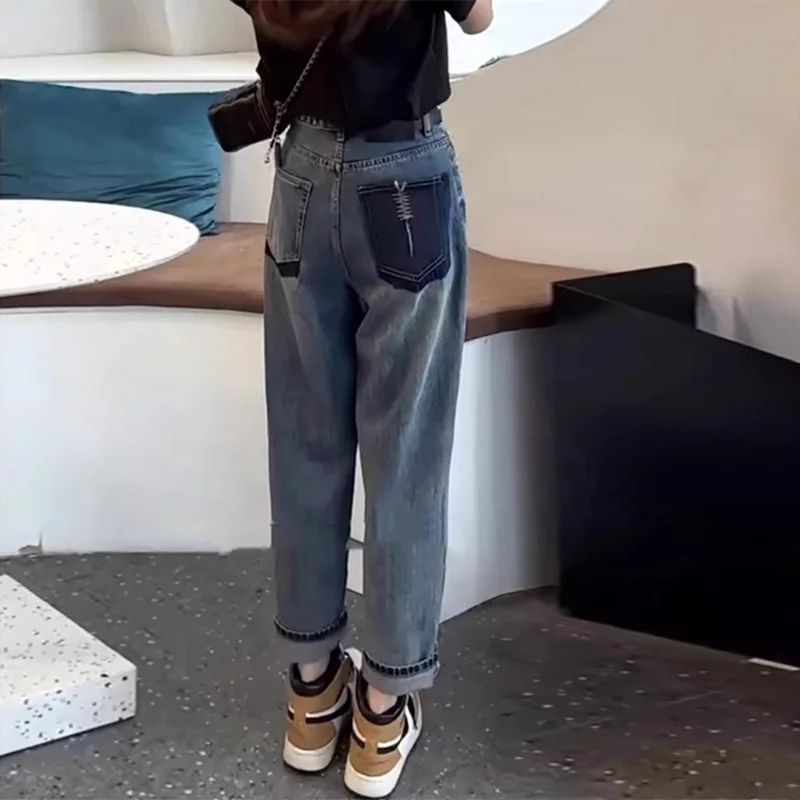 Color Block Dad Jeans Wide Leg Harem Trousers Denim Women's Autumn Winter New Style Small Size Loose Fit High Waist Jeans
Color Block Dad Jeans Wide Leg Harem Trousers Denim Women's Autumn Winter New Style Small Size Loose Fit High Waist Jeans