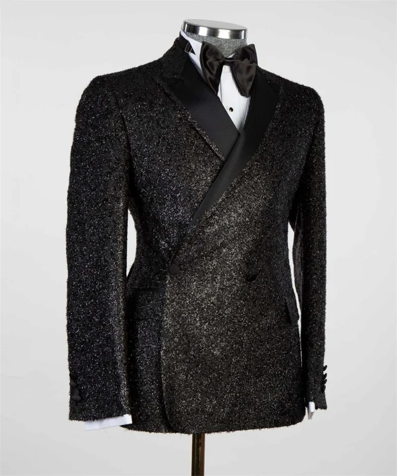 Shiny Black Men Suit Set 2 Piece Beaded Blazer+Cotton Pant Trousers Customized Formal Office Jacket Prom Wedding Tuxedos Coat
Shiny Black Men Suit Set 2 Piece Beaded Blazer+Cotton Pant Trousers Customized Formal Office Jacket Prom Wedding Tuxedos Coat