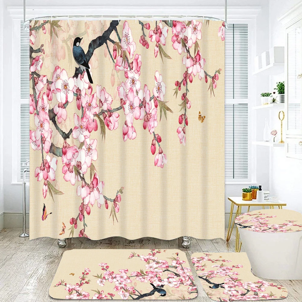 Flowers and Birds Shower Curtain Set Carpet Cover Toilet Cover Bathroom Mat Cushion Cover Bath Curtain Household Non-Slip Rugs
Flowers and Birds Shower Curtain Set Carpet Cover Toilet Cover Bathroom Mat Cushion Cover Bath Curtain Household Non-Slip Rugs
