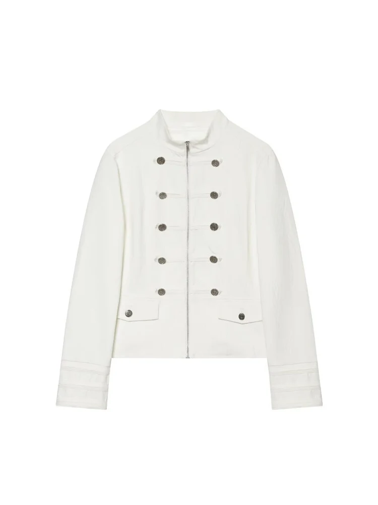 2026 Women New Summer Blazers Coats Vintage Solid Stand Collar Buttons Female Elegant Street Blazer Outerwear Clothing
2026 Women New Summer Blazers Coats Vintage Solid Stand Collar Buttons Female Elegant Street Blazer Outerwear Clothing