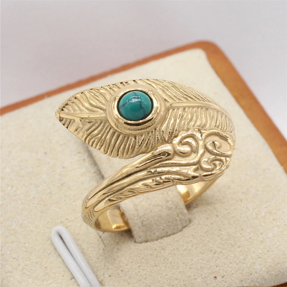Fashion Vintage Creative Stainless Steel Feather Rings Punk Hip Hop Unique Stone Ring for Men Women Jewelry Gifts Dropshipping
Fashion Vintage Creative Stainless Steel Feather Rings Punk Hip Hop Unique Stone Ring for Men Women Jewelry Gifts Dropshipping