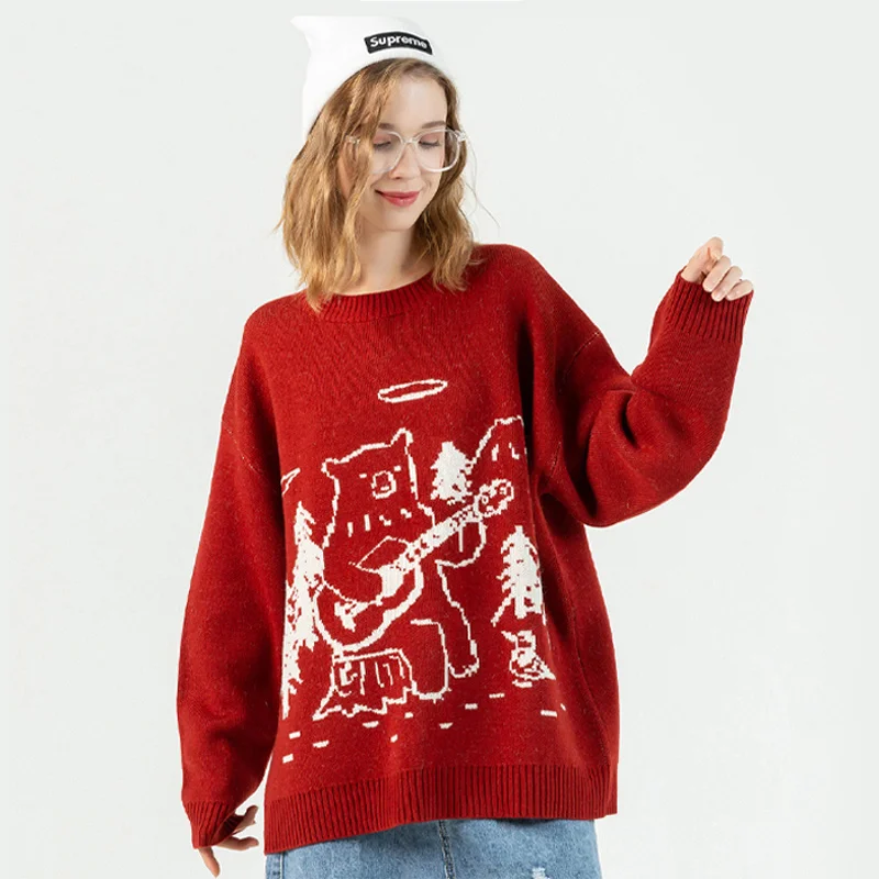 Men Christmas Women Knit Sweater 2022 Winter Guitar Bear Oversize Streetwear Pullover Red Jumper Fashion Long Sleeve Top
Men Christmas Women Knit Sweater 2022 Winter Guitar Bear Oversize Streetwear Pullover Red Jumper Fashion Long Sleeve Top