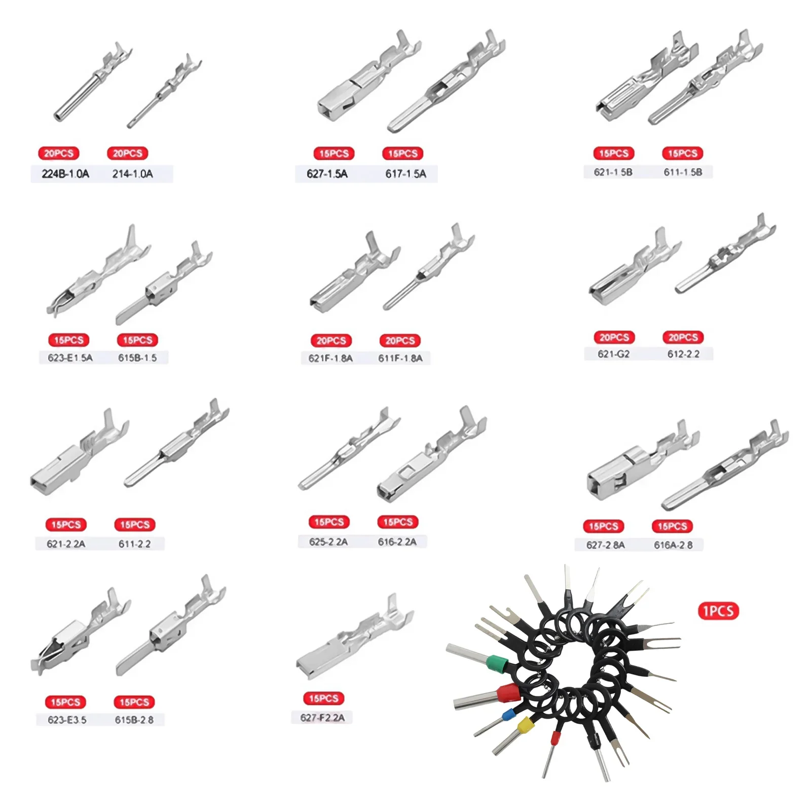 Automotive Terminal Pins Kit 345PCS Wire Harness Pins with 18 Tools for Easy and Reliable Electrical Connections
Automotive Terminal Pins Kit 345PCS Wire Harness Pins with 18 Tools for Easy and Reliable Electrical Connections