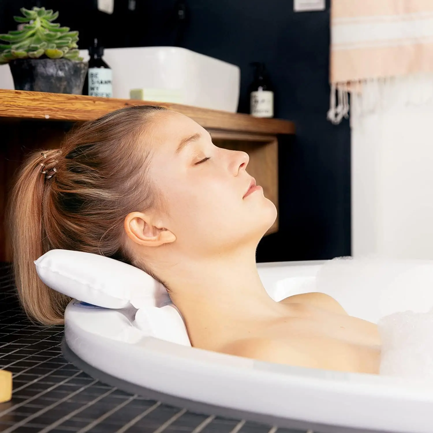 Bath Pillow with 7 Suction Cups, Ergonomic Head & Back Support for Bathtub, Waterproof Cushion for Relaxing Spa Experience
Bath Pillow with 7 Suction Cups, Ergonomic Head & Back Support for Bathtub, Waterproof Cushion for Relaxing Spa Experience