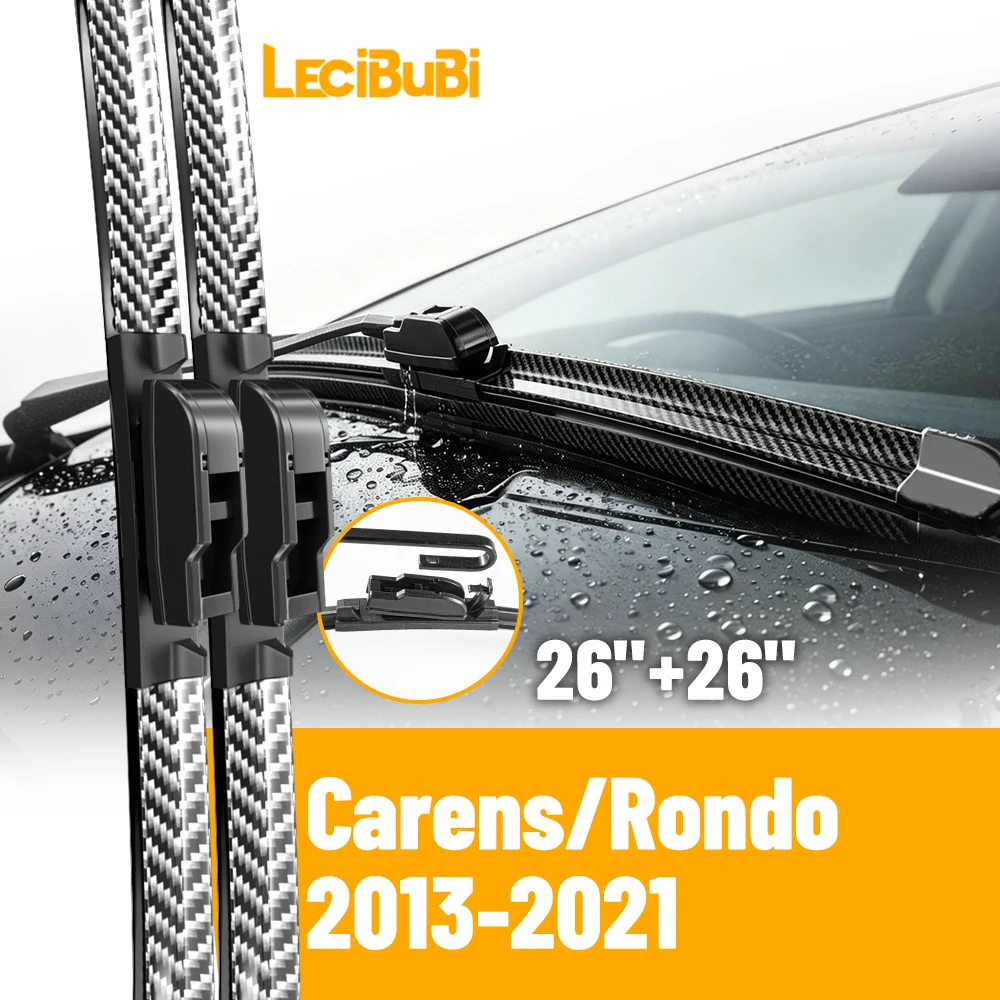 2pcs Front Windshield Windscreen Wiper Blades For Kia Carens/Rondo 2013-2021 Carbon Fibre Rubber Brushes Car Accessories 26"+26"
2pcs Front Windshield Windscreen Wiper Blades For Kia Carens/Rondo 2013-2021 Carbon Fibre Rubber Brushes Car Accessories 26"+26"