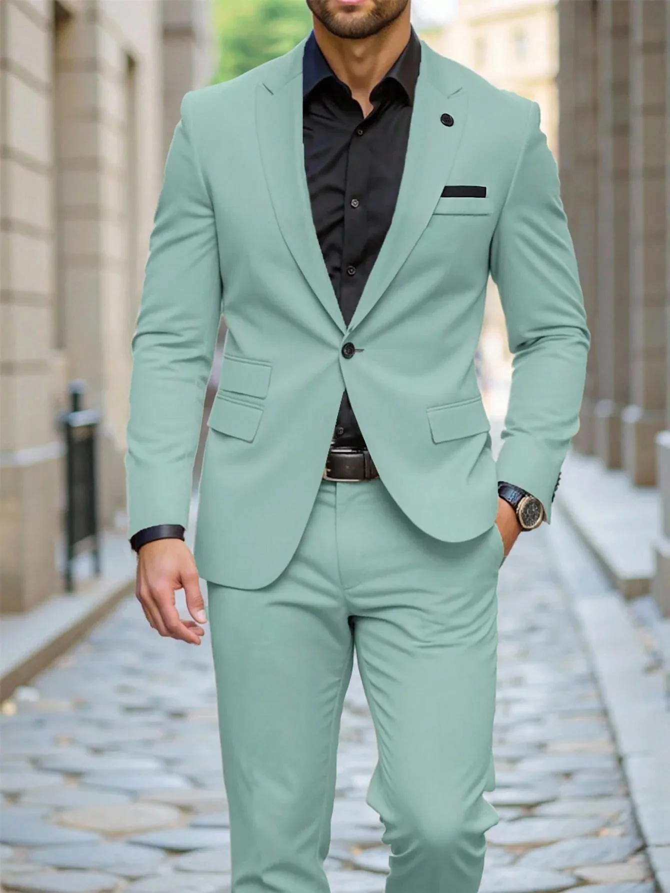 Slim Fit Business Casual Suit Set Men Single-Breasted Blazer Straight Leg Pants 2-Piece Breathable Lightweight Outfit EU Size
Slim Fit Business Casual Suit Set Men Single-Breasted Blazer Straight Leg Pants 2-Piece Breathable Lightweight Outfit EU Size