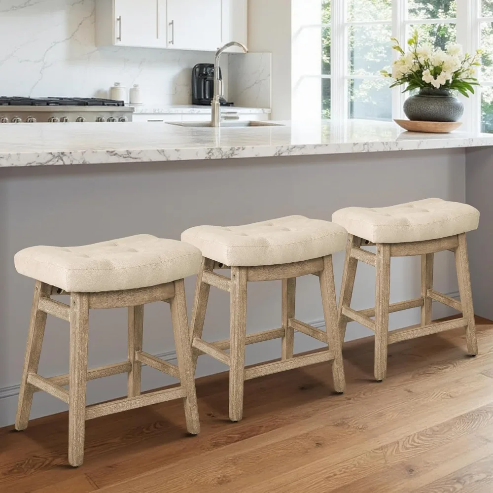 Counter Height Bar Stools Set of 3 for Kitchen Counter Farmhouse Modern Barstools with Upholstered Fabric Backless Seat
Counter Height Bar Stools Set of 3 for Kitchen Counter Farmhouse Modern Barstools with Upholstered Fabric Backless Seat