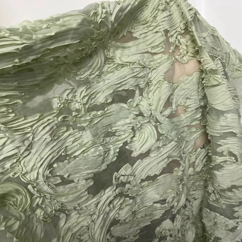 Matcha Green Wave Oil Painting Brushstroke Organza Tulle Fabric for Creative Designer Wedding Dress Apparel Sewing Accessories
Matcha Green Wave Oil Painting Brushstroke Organza Tulle Fabric for Creative Designer Wedding Dress Apparel Sewing Accessories