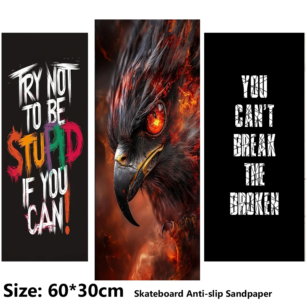 Electric Scooter Anti-slip Sticker Sandpaper Skateboard GripTape Sheet 60*30cm Interesting Text with Parrot Pattern
Electric Scooter Anti-slip Sticker Sandpaper Skateboard GripTape Sheet 60*30cm Interesting Text with Parrot Pattern