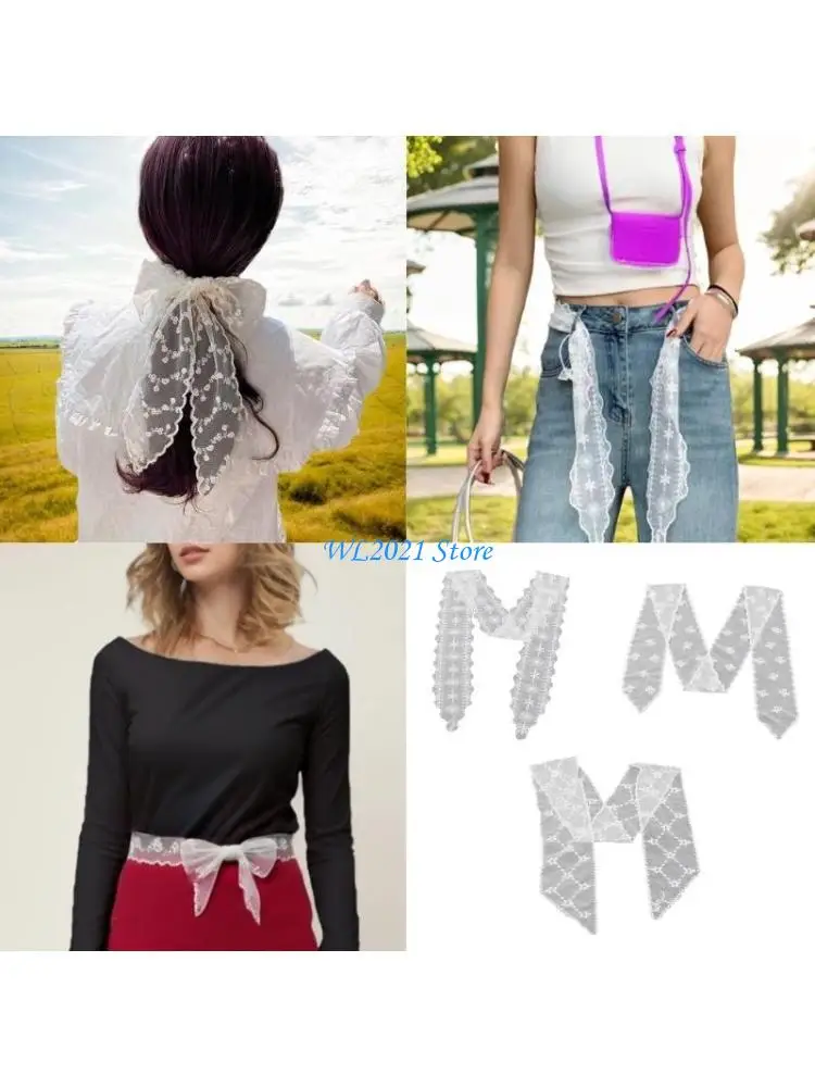 G5GC Elegant Lace Scarf With Embroidery Pattern Neck Wrap Multiuse Waistband For Fashionable Women And Lady Formal Occasion
G5GC Elegant Lace Scarf With Embroidery Pattern Neck Wrap Multiuse Waistband For Fashionable Women And Lady Formal Occasion