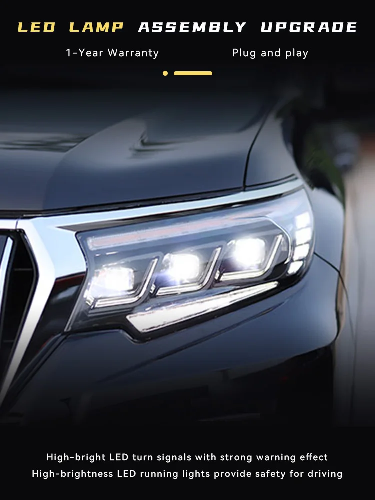 Автомобильные фары для Toyota Prado 2018-2021 LED LC150, автоматическая фара в сборе, обновление крыла, динамический сигнал, передняя лампа, аксессуары для инструментов
Автомобильные фары для Toyota Prado 2018-2021 LED LC150, автоматическая фара в сборе, обновление крыла, динамический сигнал, передняя лампа, аксессуары для инструментов