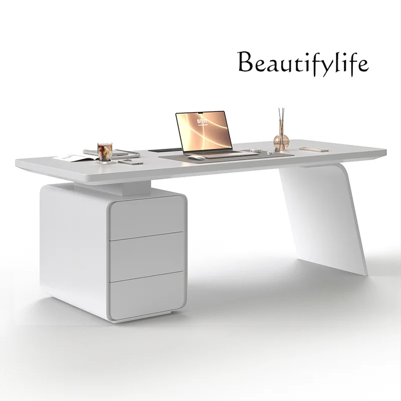 Italian minimalist light luxury desk paint simple modern beauty salon office computer desk consultation table and chair
Italian minimalist light luxury desk paint simple modern beauty salon office computer desk consultation table and chair