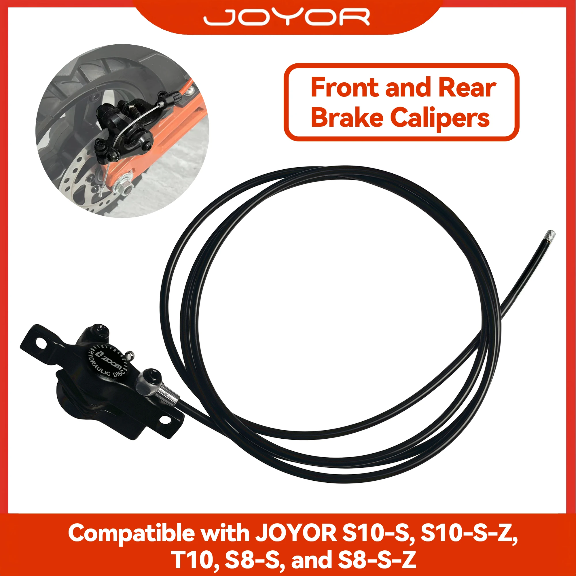 JOYOR Original Hydraulic Brake Caliper Front & Rear + Brake Cable for T10 S10 S8S-Z Electric Scooter Disc Brake Replacement Kit
JOYOR Original Hydraulic Brake Caliper Front & Rear + Brake Cable for T10 S10 S8S-Z Electric Scooter Disc Brake Replacement Kit