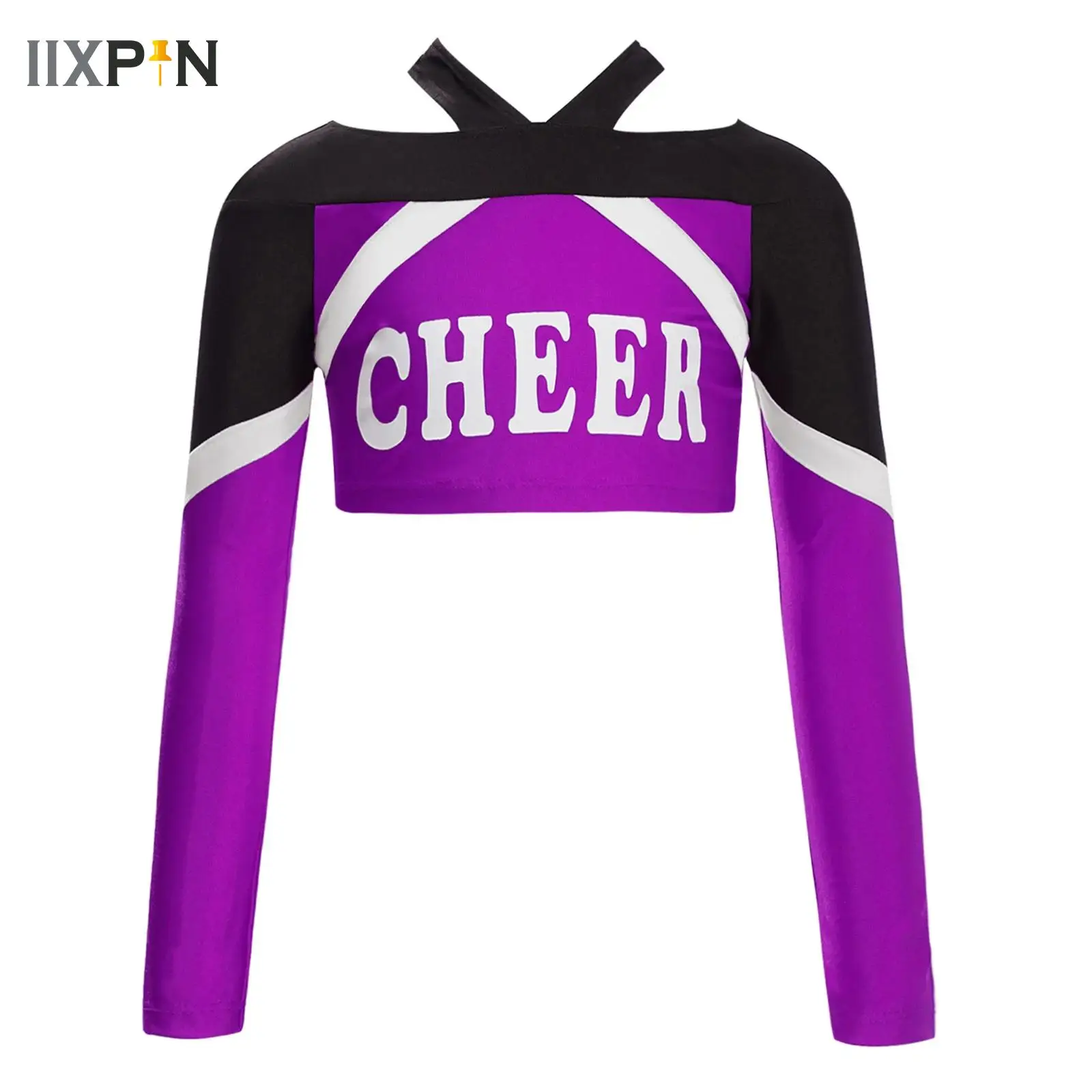 Girls Glitter Dance Top Letter Print Color Block Long Sleeve Crop Top Halloween Cheerleading Latin Jazz Performance Costume
Girls Glitter Dance Top Letter Print Color Block Long Sleeve Crop Top Halloween Cheerleading Latin Jazz Performance Costume