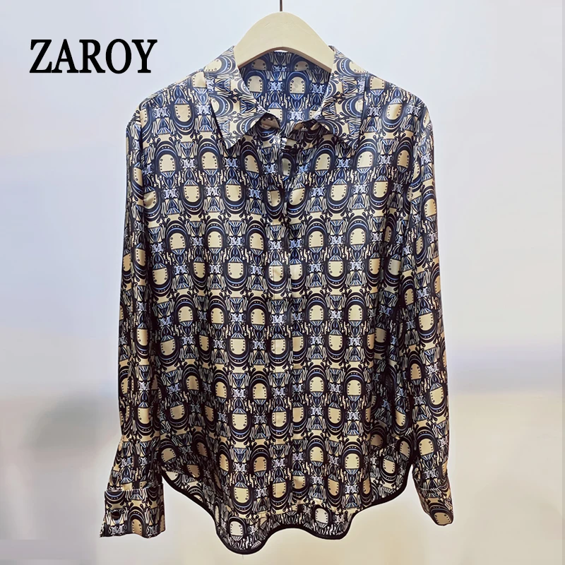 ZAROY Vintage Casual Print Women Shirt Old Money Aesthetic Blouses Summer Long Sleeve Polo Neck Slim Female Shirt قمصان وبلوزات
ZAROY Vintage Casual Print Women Shirt Old Money Aesthetic Blouses Summer Long Sleeve Polo Neck Slim Female Shirt قمصان وبلوزات