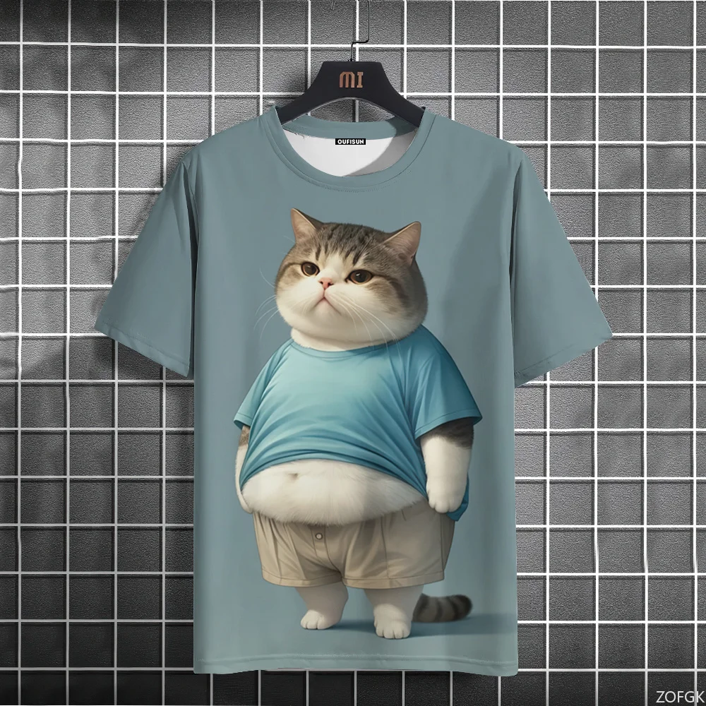 Fun Men's Animal Fat Cat Printed T-shirt Casual Loose Short Sleeved T-shirt Men's Clothing Top Summer Streetwear
Fun Men's Animal Fat Cat Printed T-shirt Casual Loose Short Sleeved T-shirt Men's Clothing Top Summer Streetwear