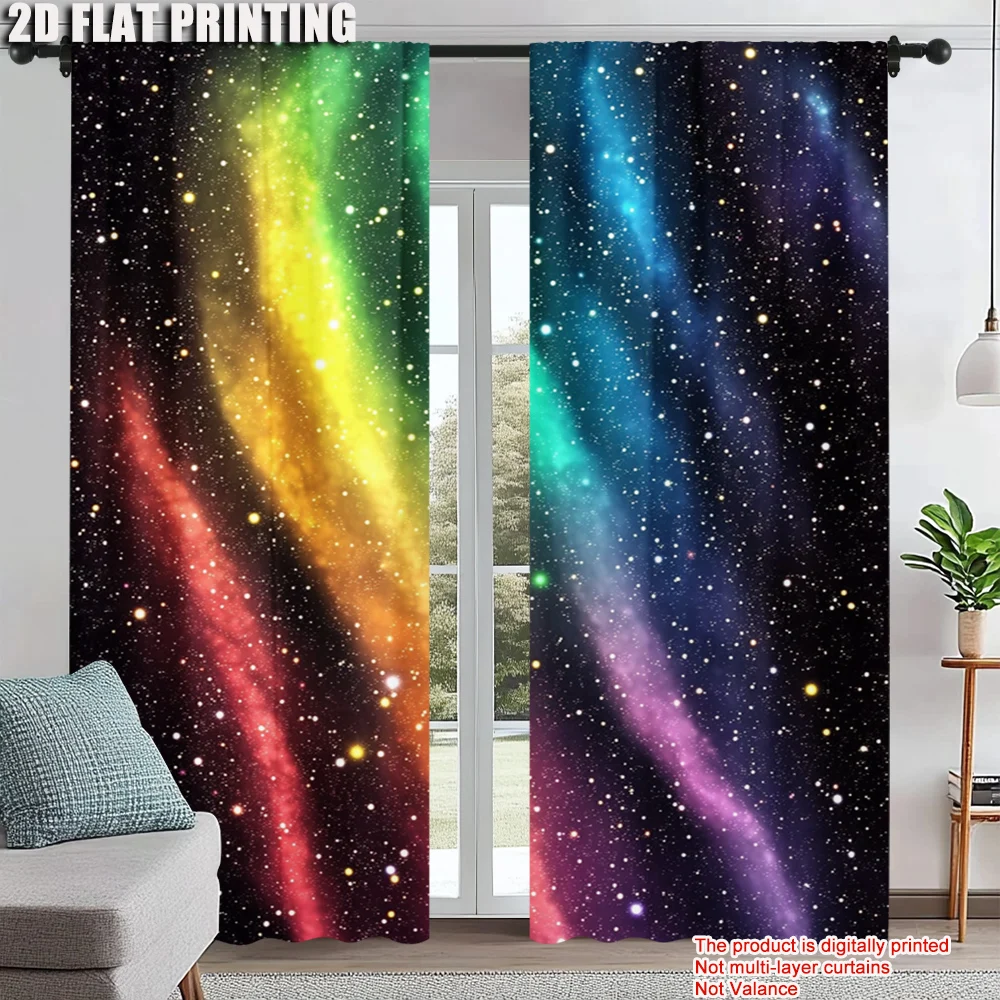 2Pcs Galaxy Rod Pocket Window Curtains Colorful Outer Space Universe Starry Sky Star Printed Window Drapes For Living Room
2Pcs Galaxy Rod Pocket Window Curtains Colorful Outer Space Universe Starry Sky Star Printed Window Drapes For Living Room