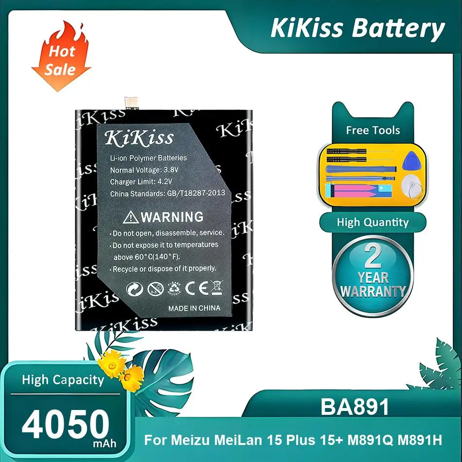 KiKiss Battery For Meizu MeiLan 15 Plus 15+ M891Q M891H,BA891,4050mAh
KiKiss Battery For Meizu MeiLan 15 Plus 15+ M891Q M891H,BA891,4050mAh