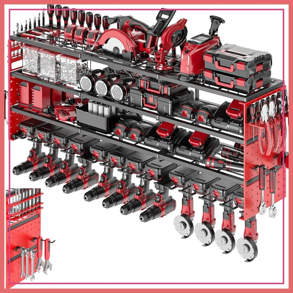 Heavy Duty Power Tool Organizer Wall Mount,Cordless Drill Hanger Storage Rack for Garage,12 Drills Holder,4 Layer Large Capacity
Heavy Duty Power Tool Organizer Wall Mount,Cordless Drill Hanger Storage Rack for Garage,12 Drills Holder,4 Layer Large Capacity