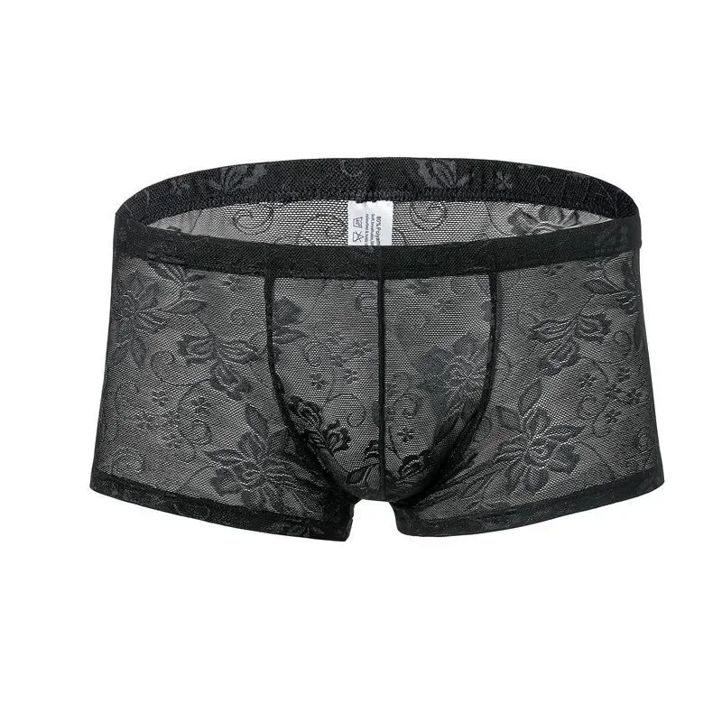 Sexy Mens Boxers Shorts Mesh Man Underwear Lingerie Trunk Transparent Mesh See Through Lace Underpants 
Sexy Mens Boxers Shorts Mesh Man Underwear Lingerie Trunk Transparent Mesh See Through Lace Underpants
