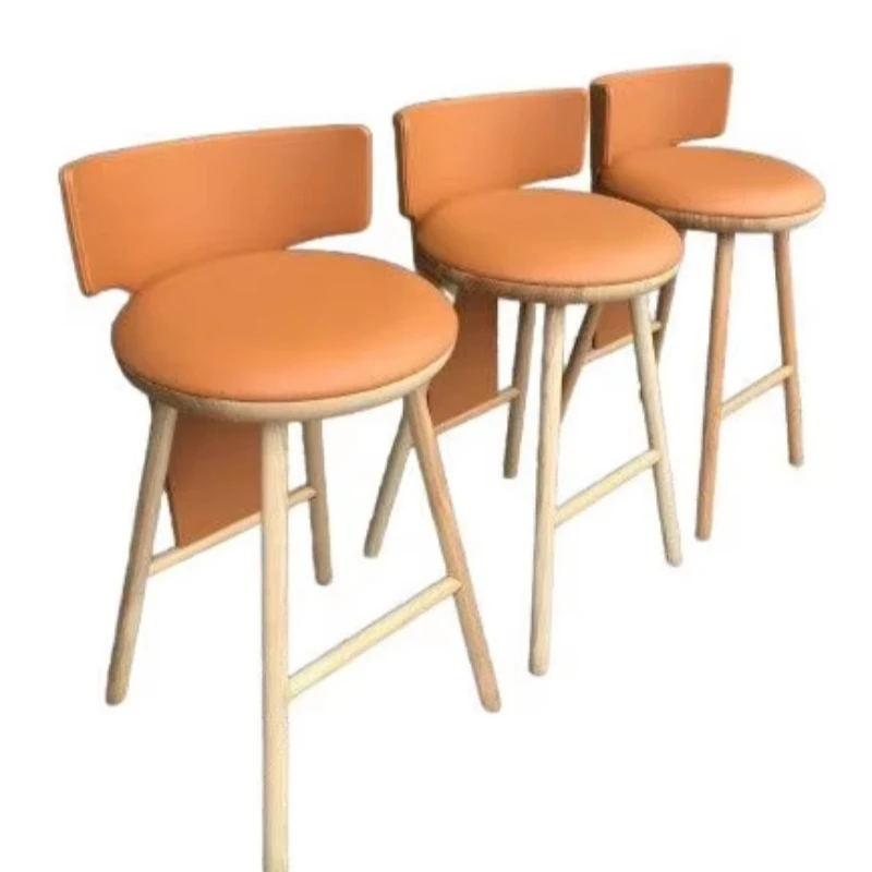 Modern style bar stool with backrest, imitation leather seats, wooden frame, suitable for home bars and commercial use
Modern style bar stool with backrest, imitation leather seats, wooden frame, suitable for home bars and commercial use