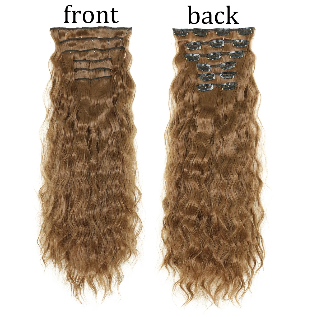 Synthetic Hair Extensions 16Clips In 6PCS Set Curly 22inch Long Clip On Hairpiece Corn Wavy Style For Women Girls Daily Party
Synthetic Hair Extensions 16Clips In 6PCS Set Curly 22inch Long Clip On Hairpiece Corn Wavy Style For Women Girls Daily Party