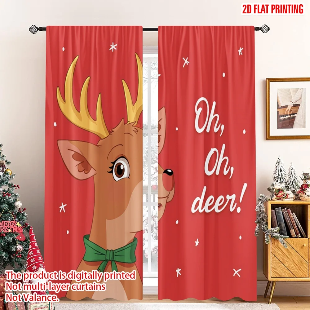 2pcs 2D flat printing Merry Christmas Popular Window Curtains Christmas Deer Green Bow 100% Polyester Fabric Without Electricity
2pcs 2D flat printing Merry Christmas Popular Window Curtains Christmas Deer Green Bow 100% Polyester Fabric Without Electricity