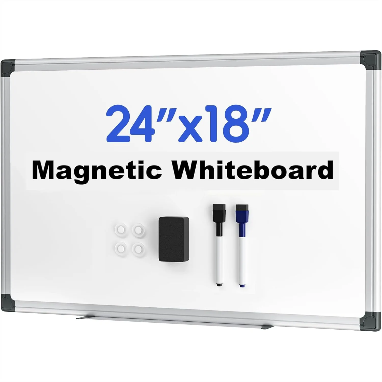 Magnetic Dry Erase White Board 24x18 inch with Eraser, Markers, Magnets, Aluminum Frame for Home School Office
Magnetic Dry Erase White Board 24x18 inch with Eraser, Markers, Magnets, Aluminum Frame for Home School Office